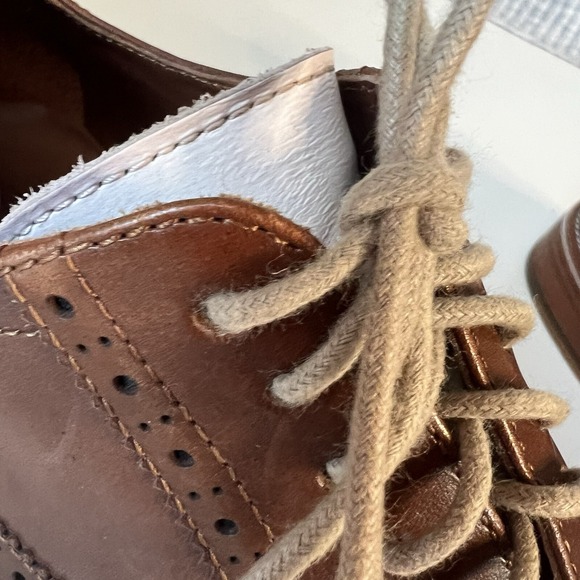 Warfield & Grand Men's Size 11.5 Wing Tip Oxfords Roy Brown Leather Dress Shoes - Picture 9 of 16